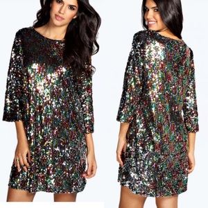 Sequin holiday dress cocktail party mini sparkle
